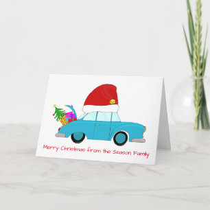 Cartão De Festividades Carro Feliz de Natal