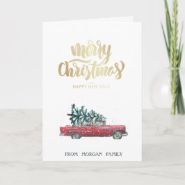 Cartão De Festividades Carro Retrô, Natal de Pinheiro  