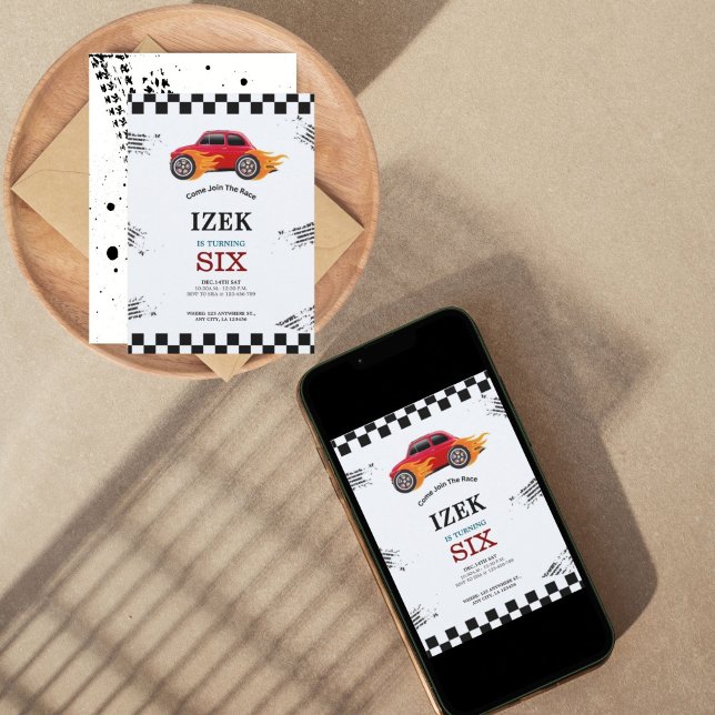 Cartão De Festividades Carros (Race Car Birthday Party)