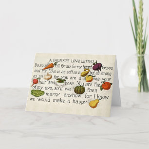 Cartão De Festividades Carta de amor de um fazendeiro Vintage 1914
