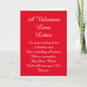 Cartão De Festividades Carta de Amor de Valentim Cristã