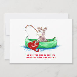 Cartão De Festividades Carta de Dia dos Namorados do Alce Pescando 5x7