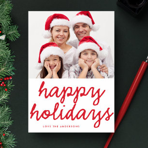 Cartão De Festividades Carta de Felicitações com Letreiro Vermelho Multi
