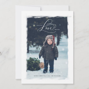 Cartão De Festividades Carta de Férias da Família Peace Love Hope