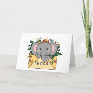 Cartão De Festividades Carta de Natal de Elefante Animais de Inverno Elef