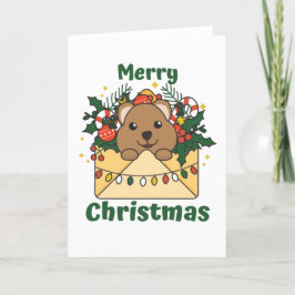 Cartão De Festividades Carta de Natal de Quokka Animais de Inverno Quokka