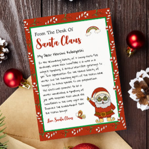 Cartão De Festividades Carta de Natal do Pai Natal