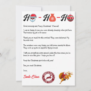 Cartão De Festividades Carta de Papai Noel
