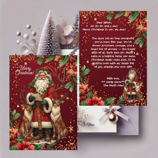 Cartão De Festividades Carta de Papai Noel Personalizada Pólo Norte Cute