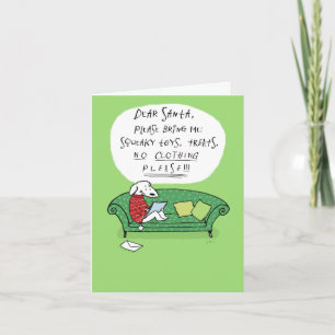 Cartão De Festividades Carta de um Cachorro para o Papai Noel Cartoon de