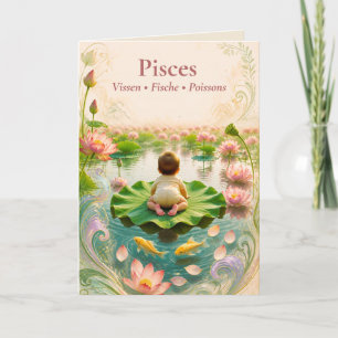 Cartão De Festividades Carta do Zodíaco de Peixes Coleção de Astrologia