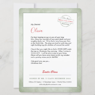 Cartão De Festividades Carta dos Papais noeis do Polo Norte