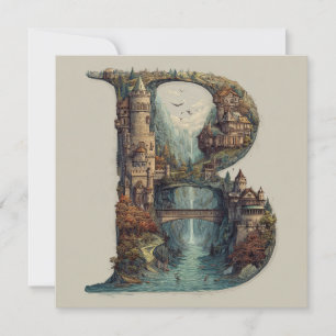 Cartão De Festividades Carta Fantasia B com Castelos no Céu Livro Ilustra