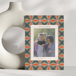 Cartão De Festividades Carta Personalizada Deco de Arte Verde Vermelha Na