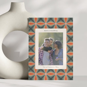 Cartão De Festividades Carta Personalizada Deco de Arte Verde Vermelha Na