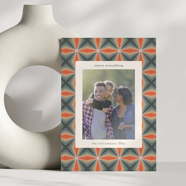 Cartão De Festividades Carta Personalizada Deco de Arte Verde Vermelha Na (Criador carregado)