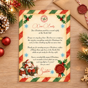 Cartão De Festividades Carta Personalizada do Papai Noel Polo Norte