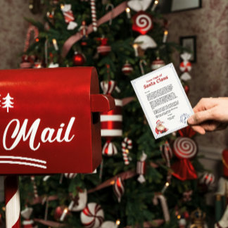 Cartão De Festividades Carta Personalizada Editável do Papai Noel