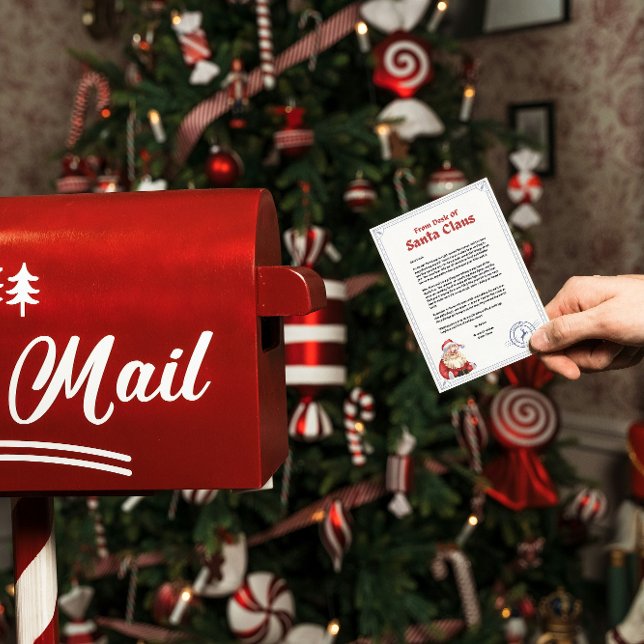 Cartão De Festividades Carta Personalizada Editável do Papai Noel (Criador carregado)