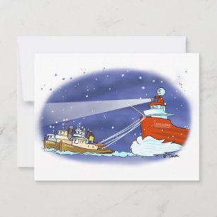 Cartão De Festividades carta plana de cargueiro do Papai Noel