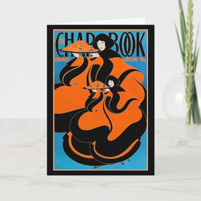 Cartão De Festividades Cartão: Art Nouveau - Will Bradley - Ação de Graça (Frente)