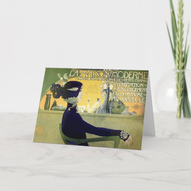 Cartão De Festividades Cartão:  Arte Nouveau - Henri Privat-Livemont (Frente)