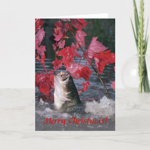 Cartão De Festividades Cartão/Baixo Largemouth Feliz Natal!