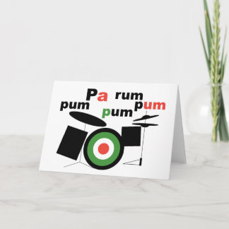 Cartão De Festividades Cartão/branco do menino do baterista do Beatnik