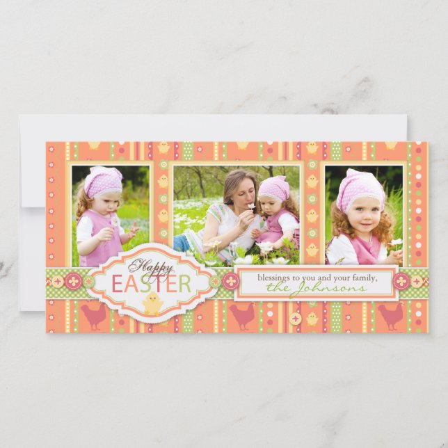 Cartão De Festividades 'Cartão com fotos 2 do pintinho de Lil (Frente)