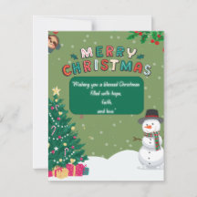 "Cartão de Natal Abençoado com Design Festivo Fofo