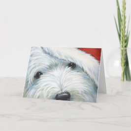 Cartão De Festividades "Cartão de Natal de Westie do papai noel