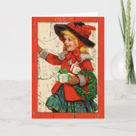 Cartão De Festividades "Cartão de Natal para Crianças Vintage"