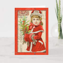 Cartão De Festividades "Cartão de Natal para Crianças Vintage"