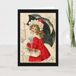 Cartão De Festividades "Cartão de Natal para Crianças Vintage"