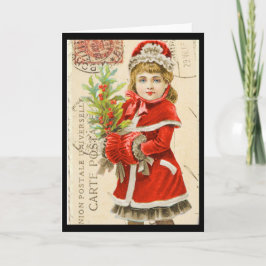 Cartão De Festividades "Cartão de Natal para Crianças Vintage"