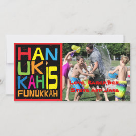 Cartão De Festividades Cartão/Fotografia de Hanukkah "Hanukkah é Funukkah