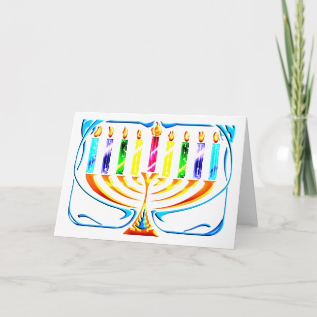 Cartão De Festividades Cartão: Hanukkah Menorah - Chanukah Menorah (Frente)