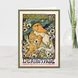 Cartão De Festividades Cartão: L'Ermitage - arte Nouveau - costume
