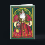 Cartão De Festividades Cartão:  Natal do pai - papai noel - solstício de<br><div class="desc">Do " Natal pai" - o cartão de Papai Noel esta imagem mostra o Natal do pai coroada com os presentes do azevinho e do rolamento para crianças. É a imagem perfeita para comemorar o Natal, assim como o solstício de inverno e outras festividades. Personalize o interior deste cartão substituindo...</div>