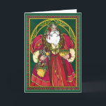 Cartão De Festividades Cartão:  Natal do pai - papai noel - solstício de<br><div class="desc">Do " Natal pai" - o cartão de Papai Noel esta imagem mostra o Natal do pai coroada com os presentes do azevinho e do rolamento para crianças. É a imagem perfeita para comemorar o Natal, assim como o solstício de inverno e outras festividades. Personalize o interior deste cartão substituindo...</div>