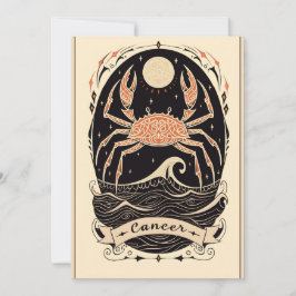Cartão De Festividades Cartão-postal - Cancer Celestial Arte Básica