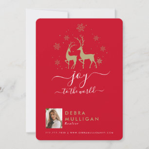 Cartão De Festividades Cartão-postal de Natal Realtor - Alegria ao mundo