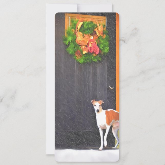 Cartão De Festividades Cartão-postal de Natal Whippet (Frente)