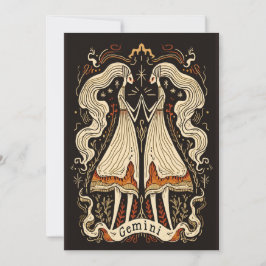 Cartão De Festividades Cartão-postal - Gemini Celestial Arte Bodíaca