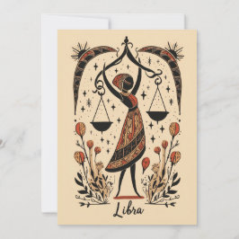 Cartão De Festividades Cartão-postal - Libra Celestial Arte Básica