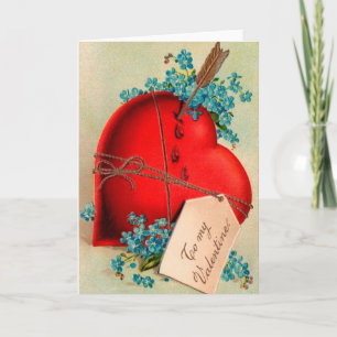 Cartão De Festividades Cartão-postal Vintage Grande Namorados Vermelho He