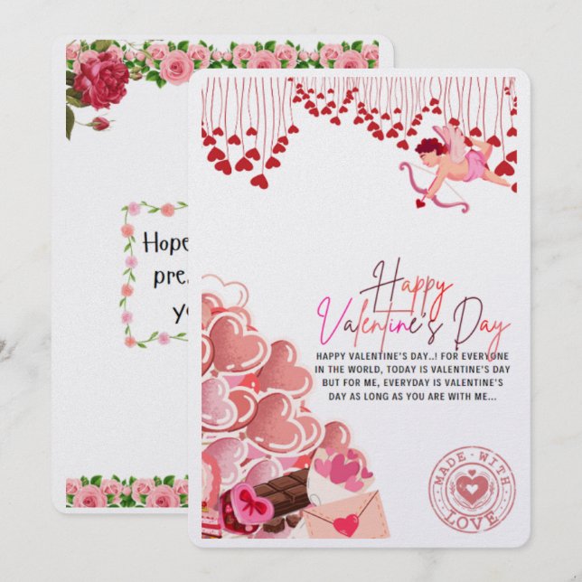 Cartão De Festividades cartão-presente de dia de os namorados (Frente/Verso)