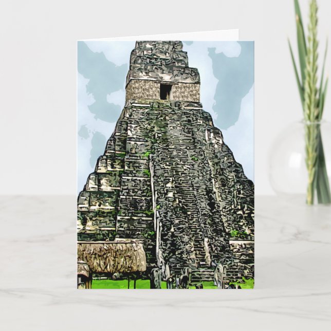 Cartão De Festividades Cartão: Templo maia em Tikal, Guatemala (Frente)