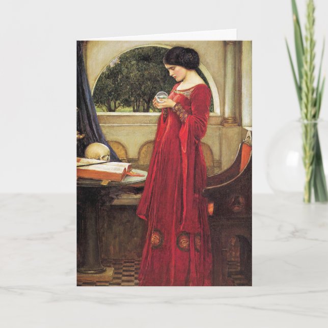 Cartão De Festividades Cartão:  Waterhouse de John - a bola de cristal (Frente)