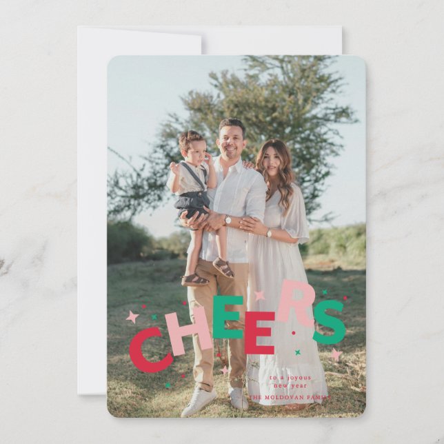 Cartão De Festividades Cartas de Natal Coloridas (Frente)